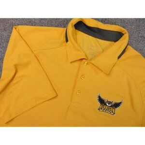 Kennesaw State Owls Polo Mens Large Nike Dri-Fit Yellow Solid NCAA Golf Shirt